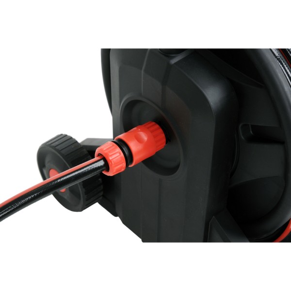 WĄŻ NA WÓZKU 25 M ZWIJANY STOPĄ YT-90120