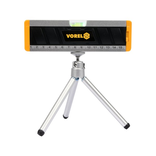 POZIOMNICA LASEROWA MINI L-170 MM  Z PODŚWIETLANYMI LIBELLAMI I STATYWEM 17560
