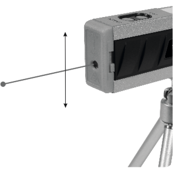 POZIOMNICA LASEROWA MINI L-170 MM  Z PODŚWIETLANYMI LIBELLAMI I STATYWEM 17560