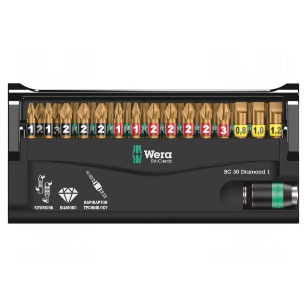 Zestaw narzędzi: końcówki wkrętakowe WERA 05057431001