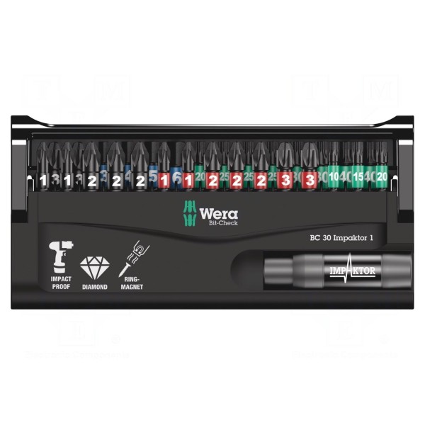 Zestaw narzędzi: końcówki wkrętakowe WERA 05057690001