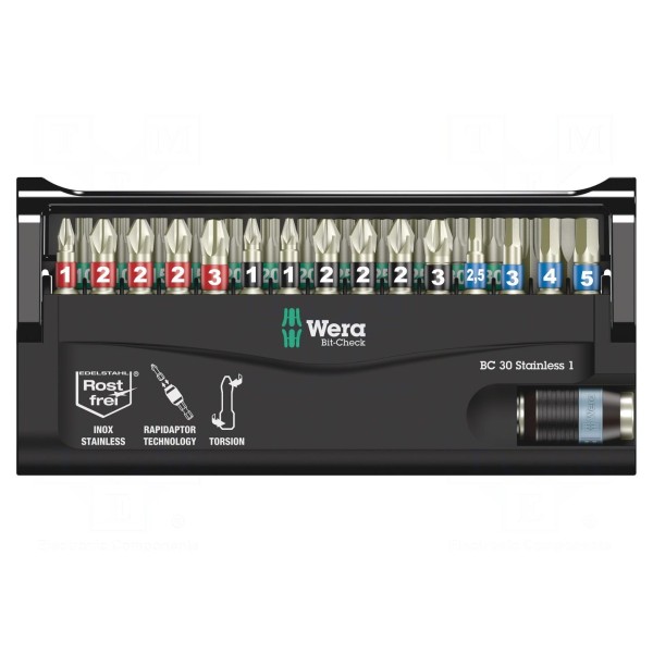 Zestaw narzędzi: końcówki wkrętakowe WERA 05071109001