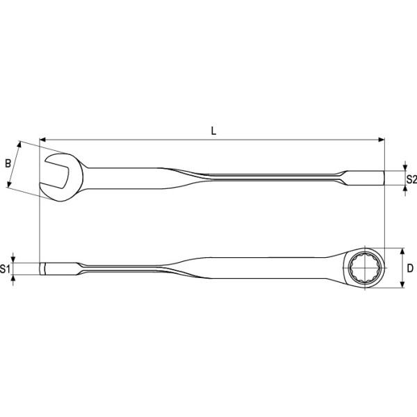 KLUCZ PŁASKO-OCZKOWY SKRĘCONY Z GRZECHOTKĄ 8MM YT-01870