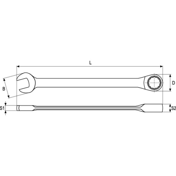 KLUCZ PŁASKO-OCZKOWY Z GRZECHOTKĄ 10 MM YT-0191