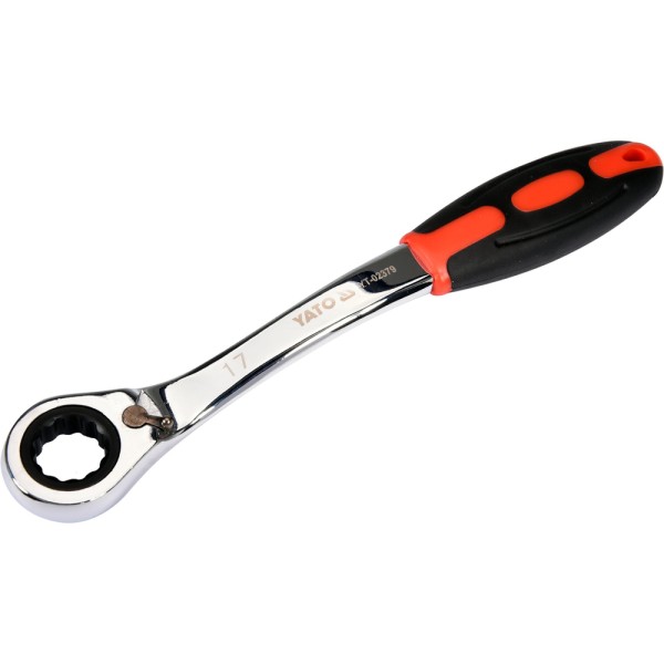 KLUCZ OCZKOWY ODGIĘTY Z GRZECHOTKĄ 17MM YT-02379