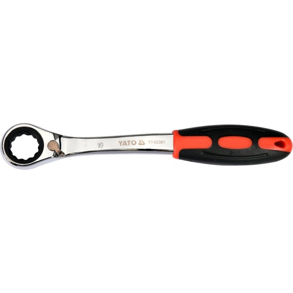 KLUCZ OCZKOWY ODGIĘTY Z GRZECHOTKĄ 19MM YT-02381
