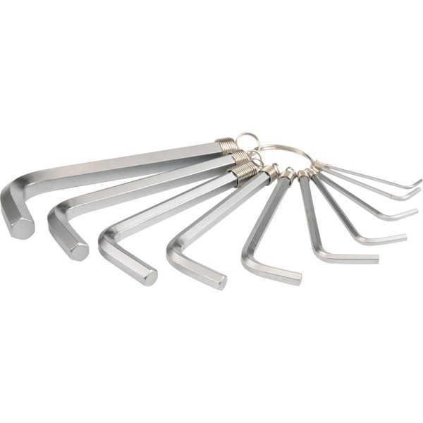 KLUCZE IMBUSOWE HEX, 1,5-10 MM, ZESTAW 10 SZT. YT-0504