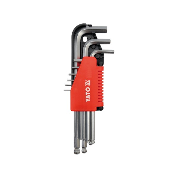 KLUCZE IMBUSOWE HEX, KULKA 2-10 MM, ZESTAW 9 SZT. YT-0507