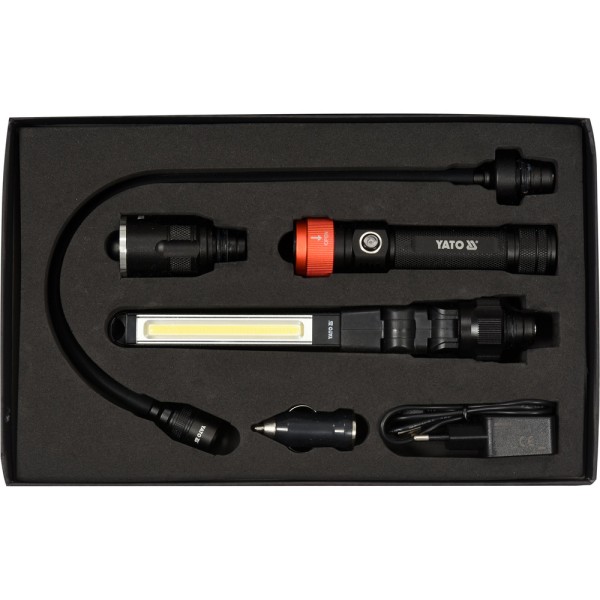 LAMPA WARSZTATOWA 3W1 W WALIZCE 380LM, LI-ION 3,7V 2200MAH, IP54 YT-08521