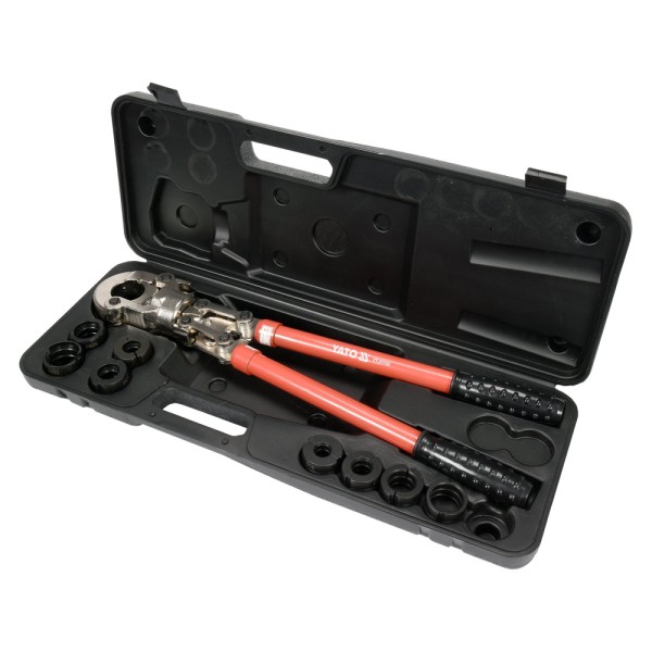 PRASKA HYDRAULICZNA RĘCZNA DO ZACISKANIA ZŁĄCZEK PEX-AL-PEX PLUS 8 MATRYC YT-21735