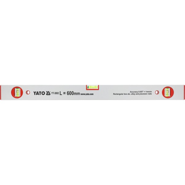 POZIOMNICA ALUMINIOWA, 3 LIBELKI 600 MM YT-3002