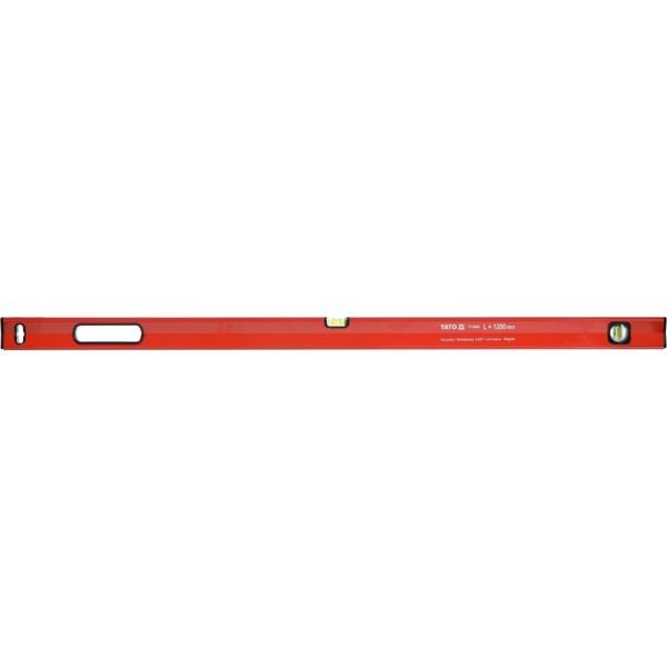 POZIOMNICA MAGNETYCZNA 1200 MM, PROFIL ALUMINIOWY, LAKIEROWANY, DWIE LIBELLE, UCHWYT, DOKŁADNOŚĆ 0,5 MM/M YT-30064