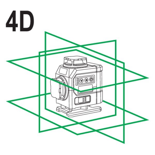 MINI LASER ZIELONY 16 LINIOWY 4D Z AKCSESORIAMI YT-30419