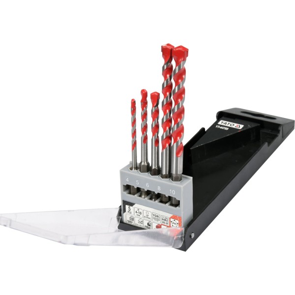 ZESTAW WIERTEŁ UNIWERSALNYCH 5SZT. 4-10MM HEX YT-44789