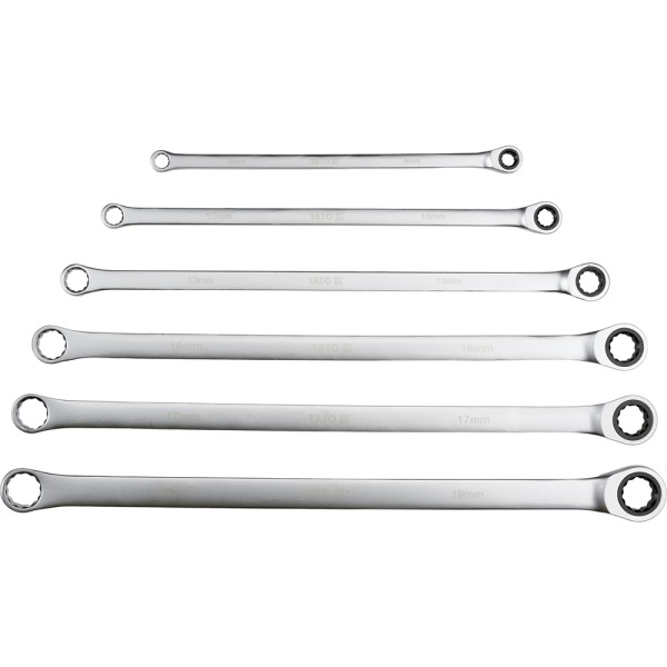 ZESTAW KLUCZY OCZKOWYCH, DŁUGICH Z GRZECHOTKĄ 8-19MM, 6 SZT. YT-50385