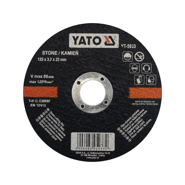 TARCZA DO CIĘCIA KAMIENIA 125X3,2X22 MM YT-5933
