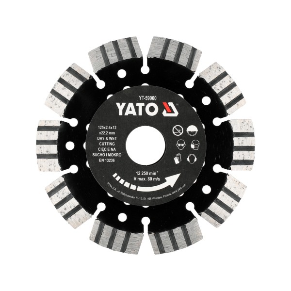 TARCZA DO ŻELBETU 125MM SEGMENTY SPAWANE LASEROWO YT-59900