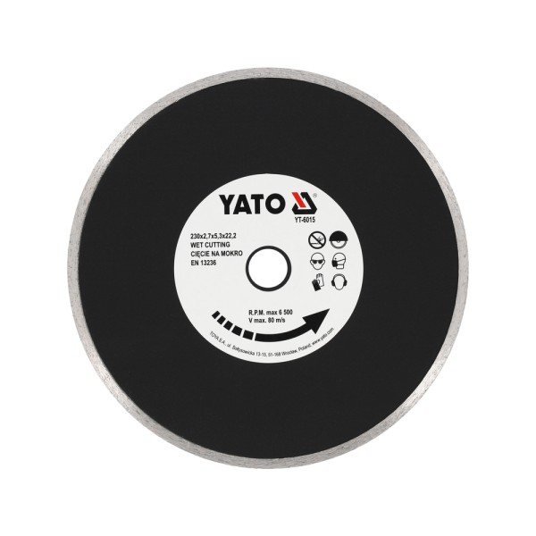TARCZA DIAMENTOWA, SEGMENT CIĄGŁY, 230 MM YT-6015