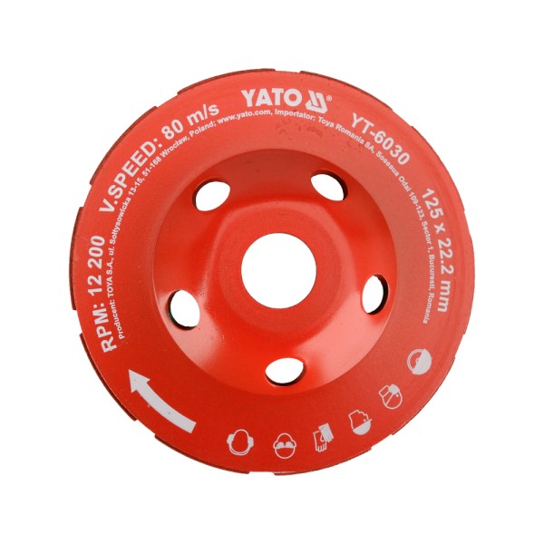 TARCZA SZLIFIERSKA DIAMENTOWA 125X22.2 MM YT-6030