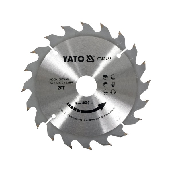 TARCZA WIDIOWA DO DREWNA 190X20TX30MM YT-60488