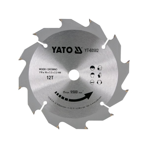 TARCZA WIDIOWA DO DREWNA 170X12TX16MM YT-60582