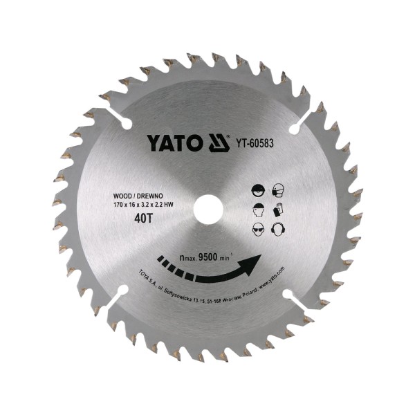 TARCZA WIDIOWA DO DREWNA 170X40TX16MM YT-60583