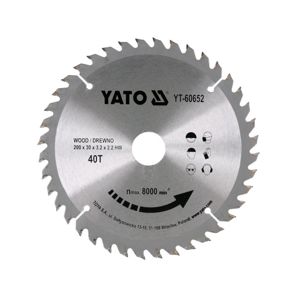 TARCZA WIDIOWA  DO DREWNA 200X40TX30MM YT-60652