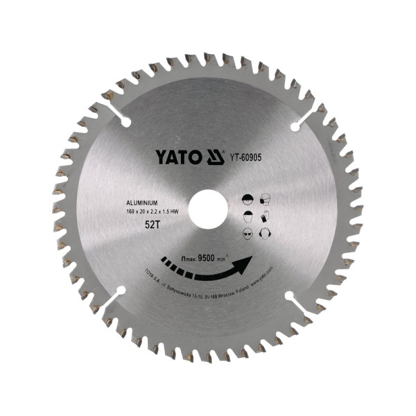 TARCZA WIDIOWA DO ALUMINIUM 160X52TX20MM YT-60905