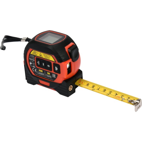 DALMIERZ LASEROWY 40 M Z MIARĄ ZWIJANĄ 5 M I LASEREM KRZYŻOWYM YT-73122