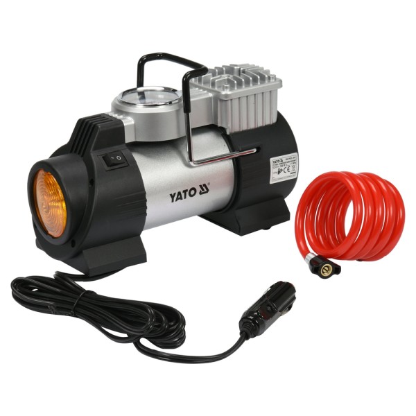 KOMPRESOR SAMOCHODOWY Z LAMPĄ LED, 12V 180W YT-73460