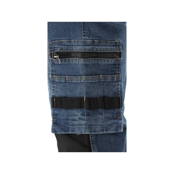 SPODNIE ROBOCZE MONTERSKIE STRETCH JEANS DARK BLUE ROZM. L/XL YT-79053