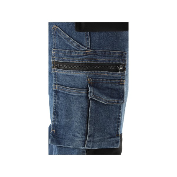 SPODNIE ROBOCZE MONTERSKIE STRETCH JEANS DARK BLUE ROZM. XL YT-79054