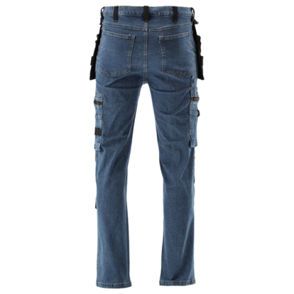 SPODNIE ROBOCZE MONTERSKIE STRETCH JEANS DARK BLUE ROZM. XL YT-79054