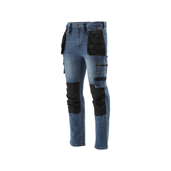 SPODNIE ROBOCZE MONTERSKIE STRETCH JEANS DARK BLUE ROZM. 2XL YT-79055