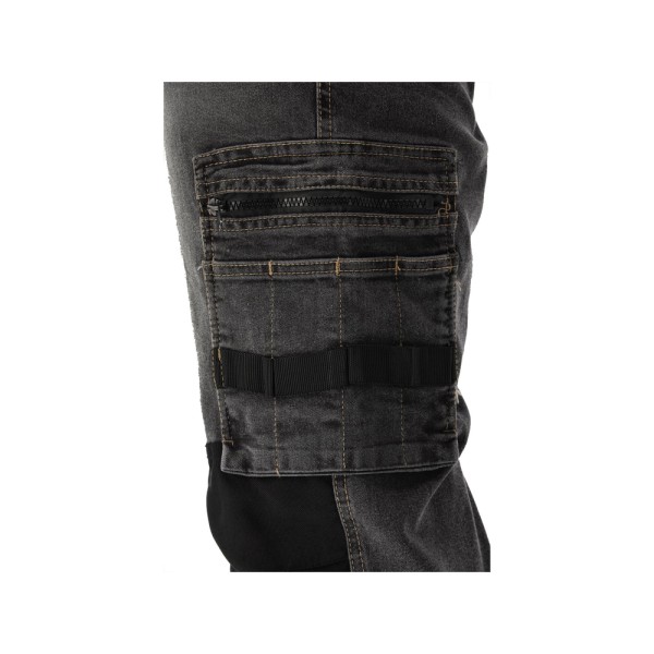 SPODNIE ROBOCZE MONTERSKIE STRETCH JEANS STEEL GREY ROZM. L/XL YT-79063