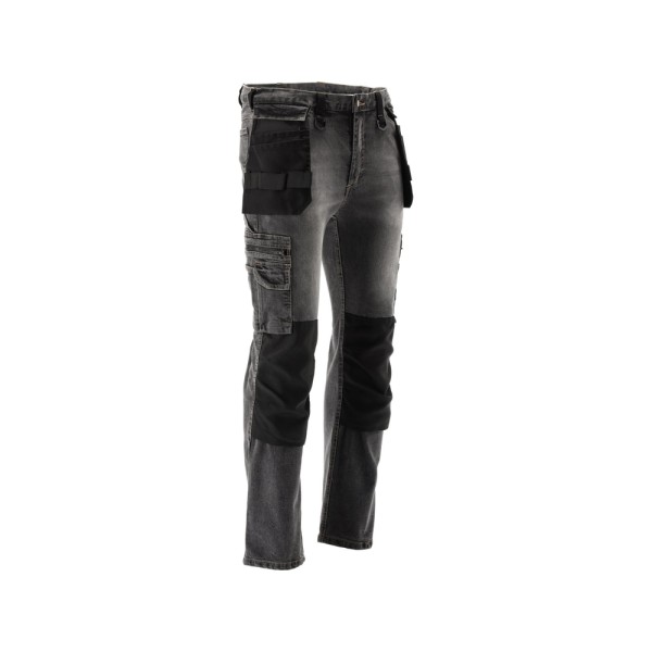 SPODNIE ROBOCZE MONTERSKIE STRETCH JEANS STEEL GREY ROZM. L/XL YT-79063