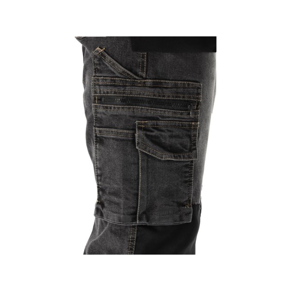 SPODNIE ROBOCZE MONTERSKIE STRETCH JEANS STEEL GREY ROZM. XL YT-79064