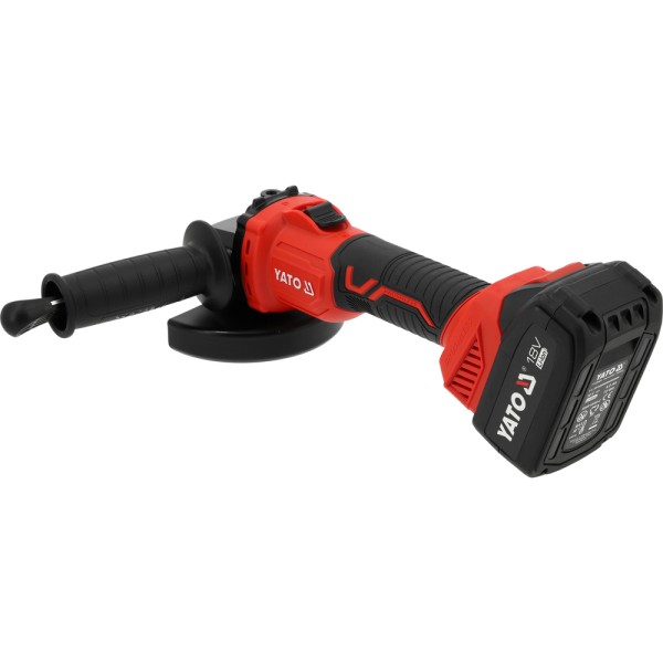 SZLIFIERKA KĄTOWA AKU BEZSZCZOTKOWA 18V 125MM Z BATERIĄ 4AH I ŁADOWARKĄ YT-828251