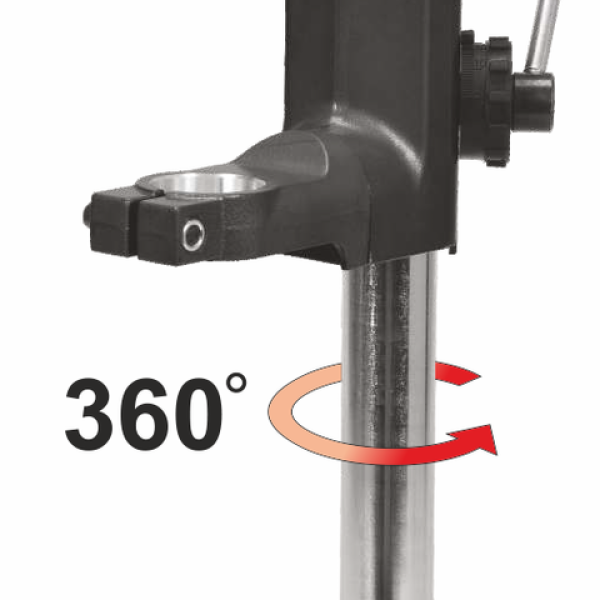 STATYW NA WIERTARKĘ 43MM  500MM PROFESJONALNY Z FUNKCJĄ OBROTU W POZIOMIE YT-82970