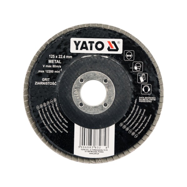 ŚCIERNICA LISTKOWA PŁASKA 125MM P40 YT-83272