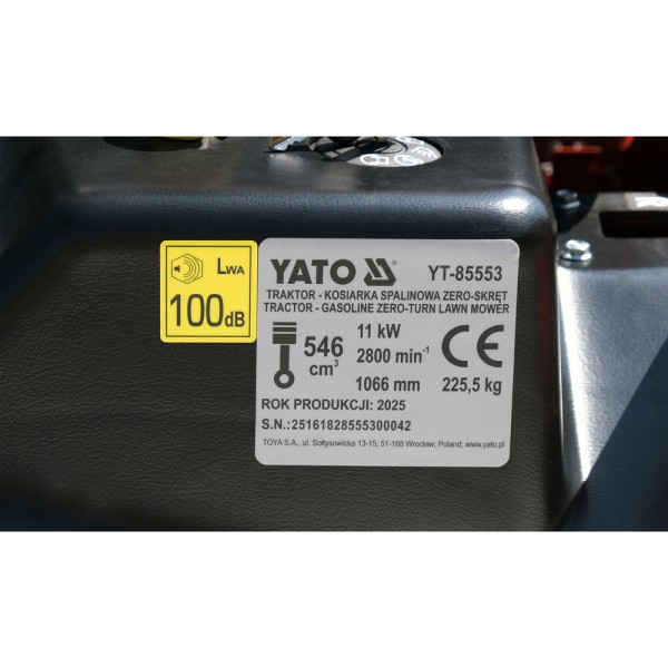TRAKTOR OGRODOWY, KOSIARKA SPALINOWA - ZERO-SKRĘT 10KW, 107CM YT-85553